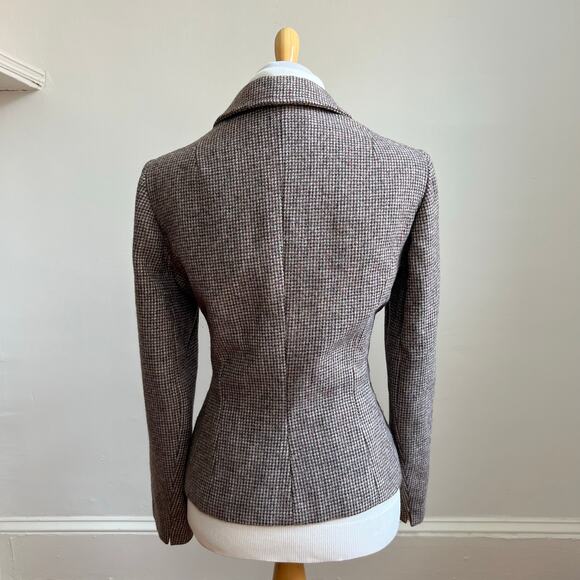 Vintage 50s Brown Wool Tweed Bespoke Blazer Large Quiet Luxury Academia - Picture 8 of 14